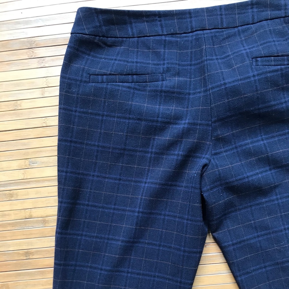 Navy blue plaid pants